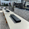 Yard Couture Aluminum Fire Pit Lids: As shown with two stainless steel handles in charcoal gray powder coated finish with 4 inch height.