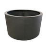 Round modular aluminum raised planter: Shown in the powder coated charcoal gray finish.