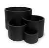 Round open bottom tiered modular planter bed: As shown black aluminum finish.
