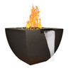 Legacy Square 30 Inch Fire And Water Vase Fire By Design.  GFRC concrete in the dark walnut finish.