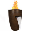 24 Inch Legacy Round Water And Fire Vase. Fire By Design GFRC concreted in the dark walnut finish.