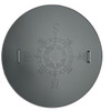 Flat Compass Fire Pit Snuffer Cover: Custom Snuffer Shown in 304 Stainless Steel and Black Finish. 