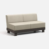 The Urban Armless Loveseat By Homecrest: As shown with aluminum and cushion seat