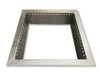 Mild steel fire pit square insert with top flange. As shown smokeless design with perforations.