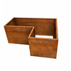L-Shaped Raised Corten Steel Planter Box: As shown small size 14g weathered steel.