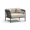 Homecrest Rowan Club Chair: Shown with the graphite rope and night fall powder coated  aluminum frame.