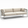 Rowan Homecrest Sofa shown with the Fog powder coated frame and the Greige weave rope. 