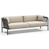 Rowan Homecrest Sofa shown with the Nightfall  powder coated frame and the Graphite weave rope. 