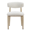 ZUO Modern Zuo Beige Dining Chair White, contemporary dining chair with a cushioned seat and backrest, wooden legs, perfect for modern dining rooms.