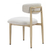 ZUO Modern Zuo Bege Dining Chair White, contemporary dining chair with wooden frame and white upholstered seat and backrest.