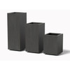 18" Column Planters: Shown in Oxidized Zinc Aluminum Patina Finish.