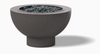 Gas Fire Pit Bowl: Shown in Coated Hammered Silver Powder Coat Aluminum With Natural Gas Burner and Lava Rocks