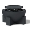 Round Fire Pit- Shown With Natural Gas Kit Powder Coated Aluminum Charcoal Grey Finish.