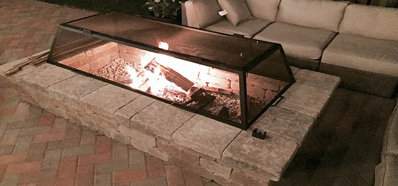 Rectangle Fire Pit Spark Screen With Door │Sizes 30" 60" Yard Couture