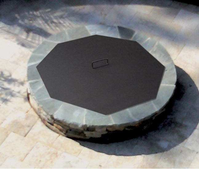 Octagonal Fire Pit Cover & Snuffer Lid Sizes 30" 48" Yard Couture