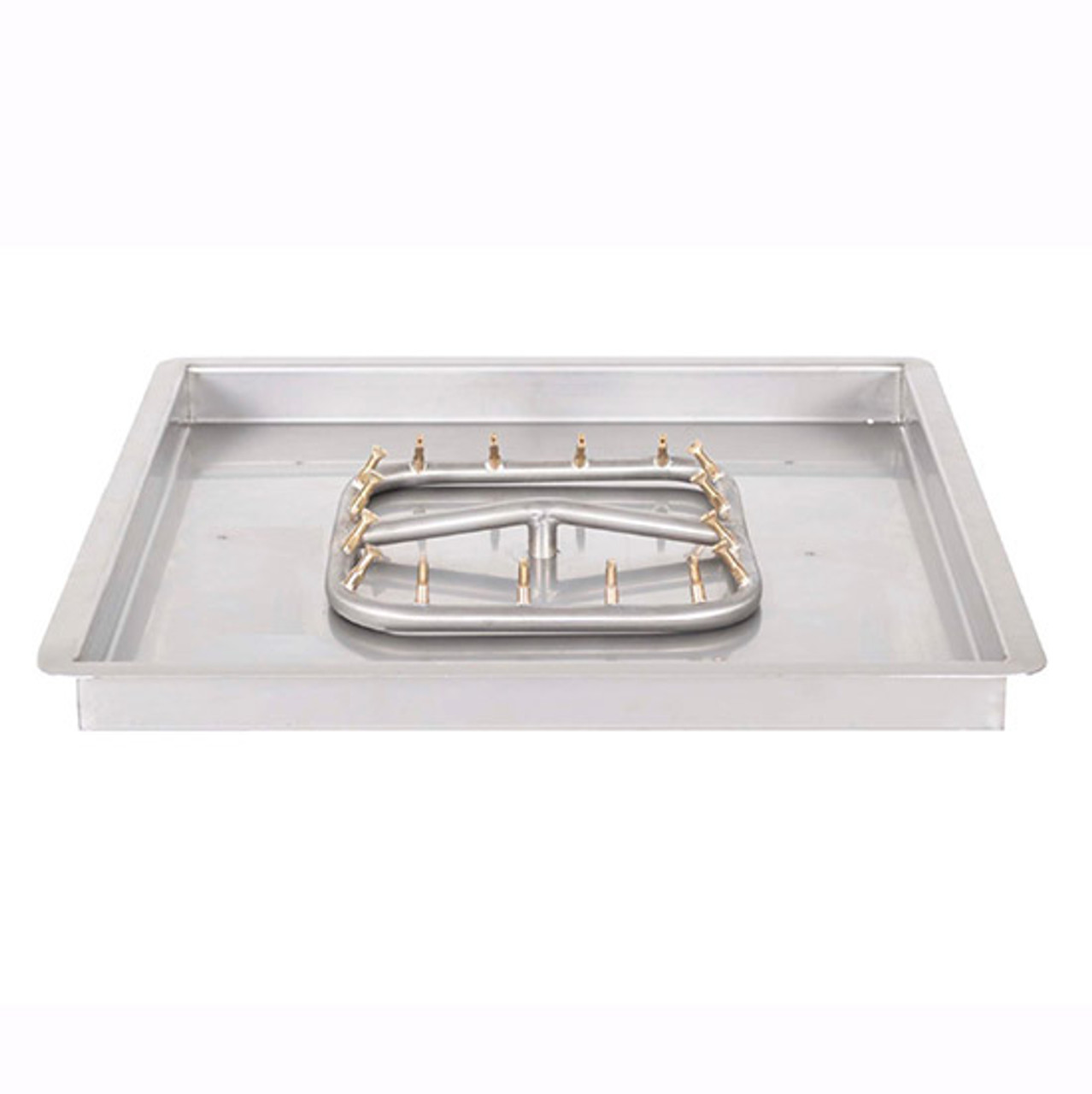 Square Stainless Steel Bullet Burner Kit - With Drop In Pan