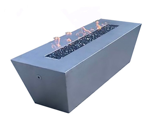 Grand Effects Corinthian Linear Natural Gas Fire Table: As Shown  Powder Coat Stainless Steel Slate Finish Color Option Manual Match Lit