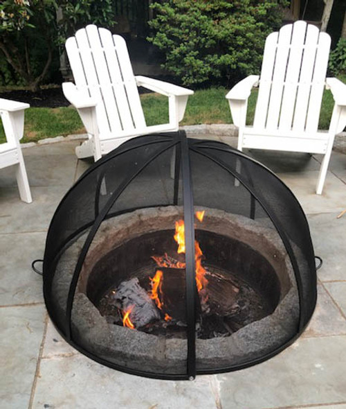 Pivot Fire Pit Spark Screen, 304 Stainless or Carbon Steel