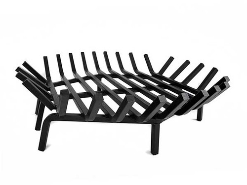 Round Fire Pit Grate:  Heavy duty carbon steel welded 5/8" bar stock.