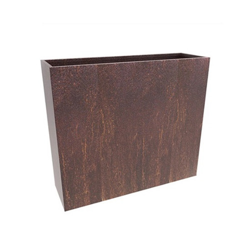 Narrow Steel Planter Box- Slim Steel Planter as shown in Corten steel natural rusted finish.