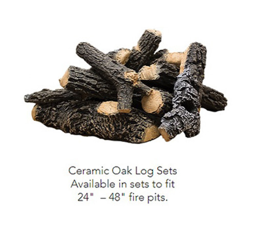 Ceramic Oak Log Set: Realistic heavy duty ceramic log set heat resistant, imitation pine logs for your fire pit feature.