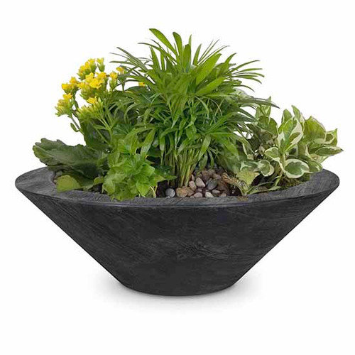 The Outdoor Plus Cazo Wood Grain Planter Bowl: As shown in the ebony black GFRC finish