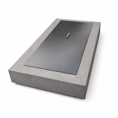 Yard Couture Premium Aluminum Fire Pit Lid. As shown in 3/16 aluminum black powder coated finish with 1 stainless steel handle
