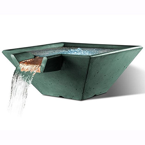 Slick Rock Concrete Square GFRC Water Feature: As shown in the seafoam finish.