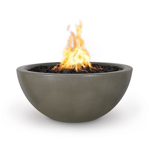 The Outdoor Plus Luna Concrete Fire Bowl- As shown in the 38 inch ash finish.