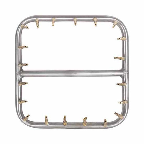 The Outdoor Plus Single Square Stainless Steel Burner with Brass Bullets.
