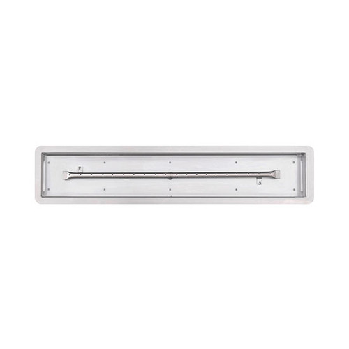 The Outdoor Plus Linear Stainless Steel Burner With Drop In Pan - Pan shown with one inch lip. 