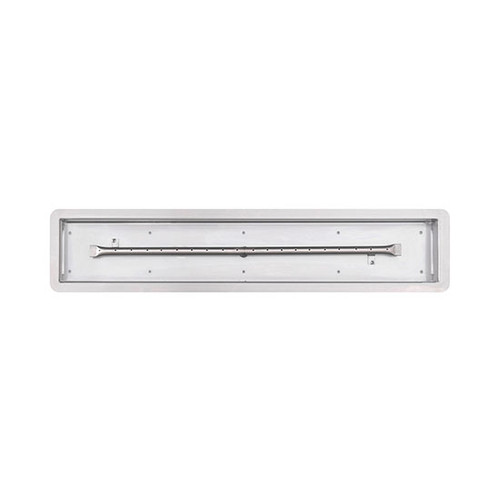 The Outdoor Plus Linear Stainless Steel Burner With Drop In Pan - Pan shown with one inch lip.