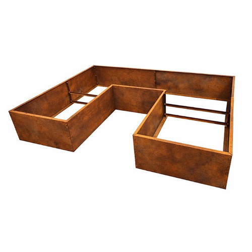 Rusted Cortsn Raised Keyhole Planter Bed Yard Couture