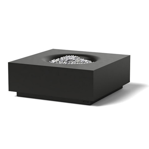 Formed Block Aluminum Gas Fire Pit - Ore Inc black powder coat finish.