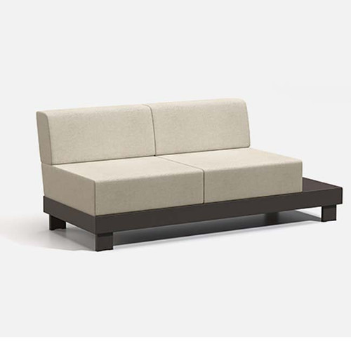 Homecrest Table Left Hand Loveseat Urban Outdoor Patio Furniture: Aluminum frame and cushion seat.