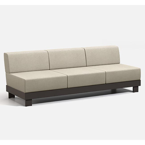 Homecrest Urban Armless Sofa Patio Seating: Aluminum and cushion seat.