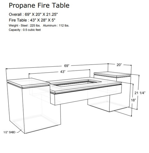Propane Fire Table with Hidden Tank Yard Couture