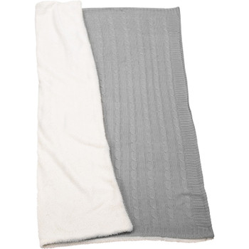 Gray - Field & Co. Cable Knit Sherpa Blanket | Hardgoods.ca
