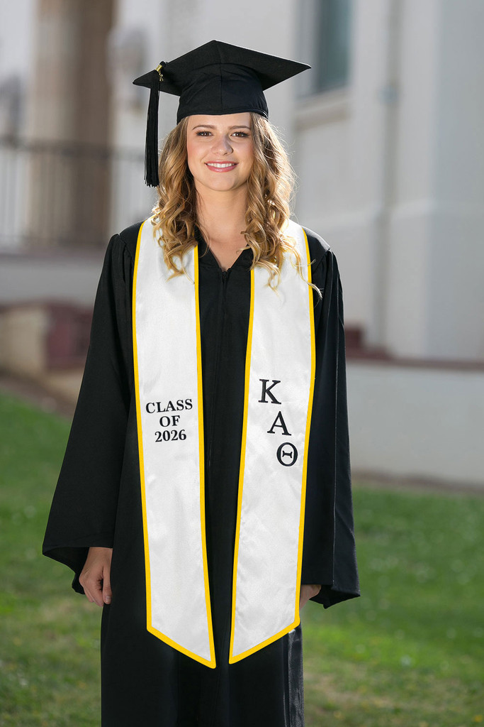 Kappa Alpha Theta of 2026 Graduation Stole in White