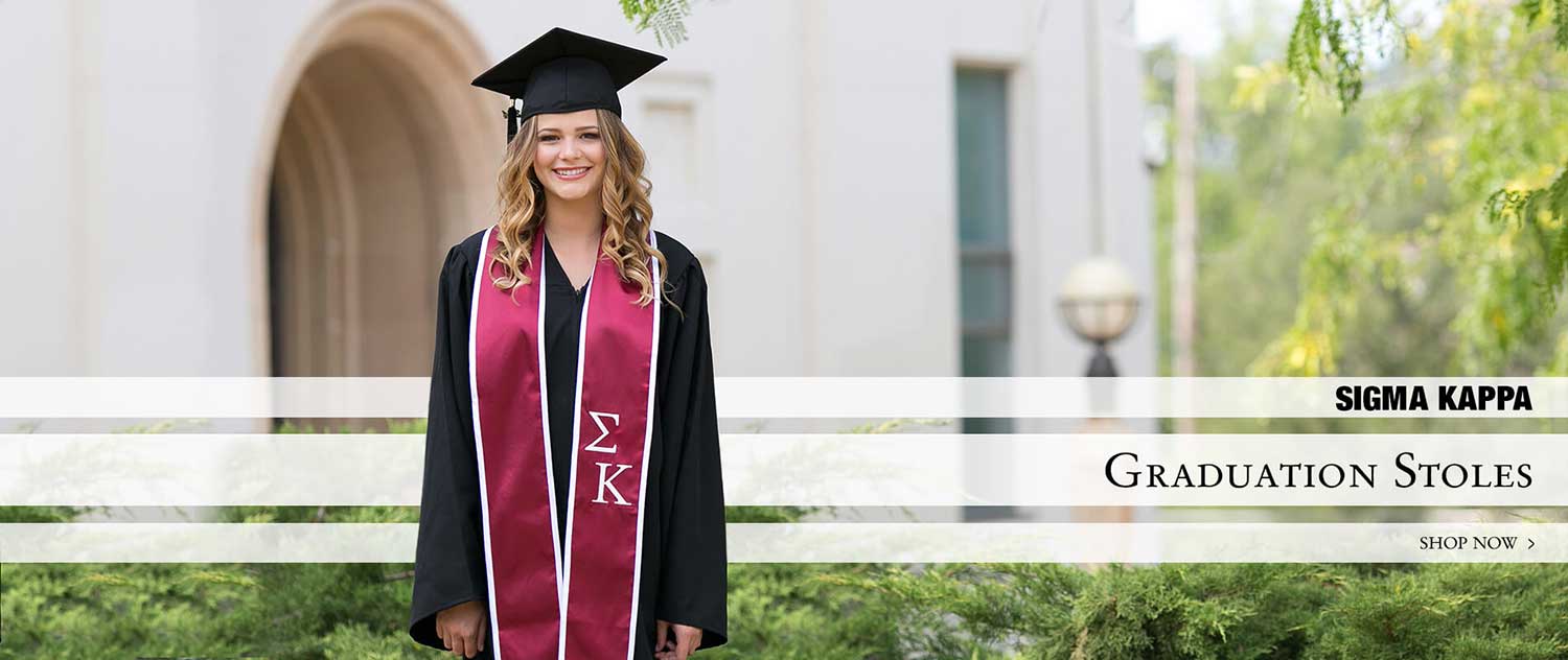 Woman wearing graduation gown