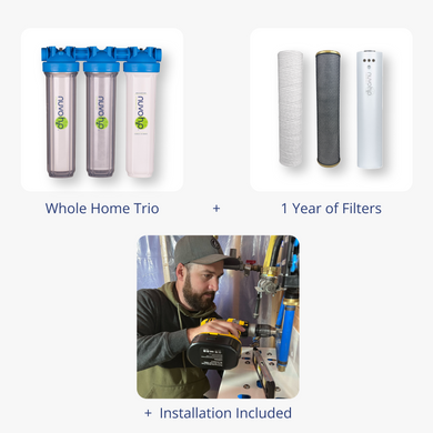 Bundle: Whole Home Trio + 1 Year of Filters + Install Included | Chloramine + Iron