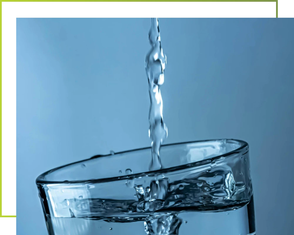 water being poured into a glass