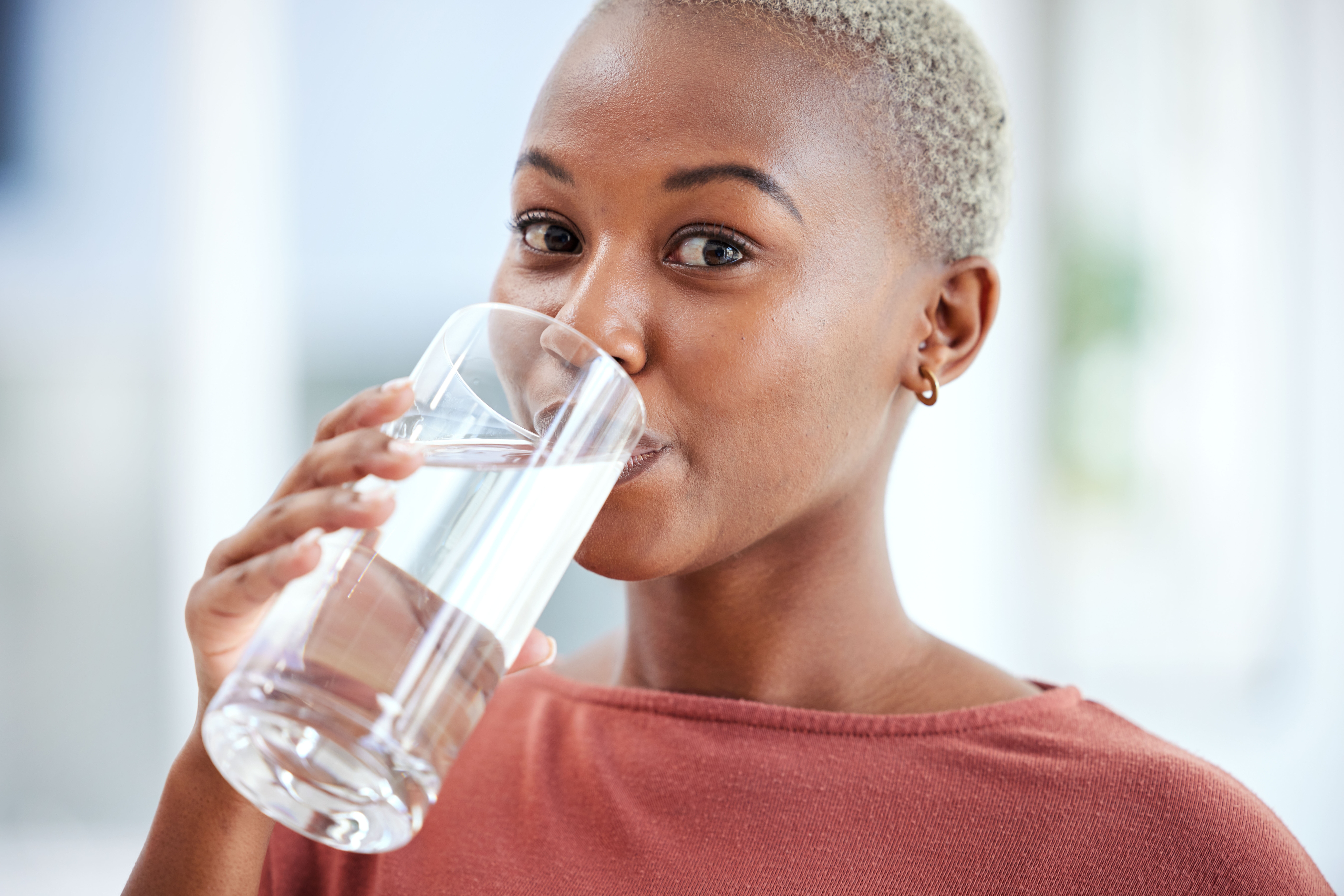 Woman drinking water