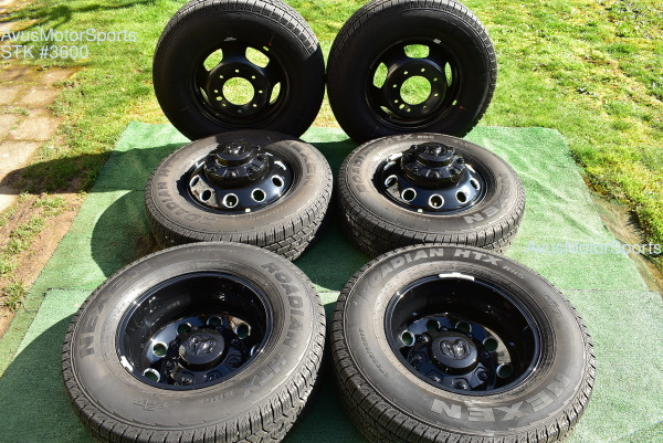 17" Dodge Ram 3500 Dually night Edition OEM Factory Black Wheels Tires 2024