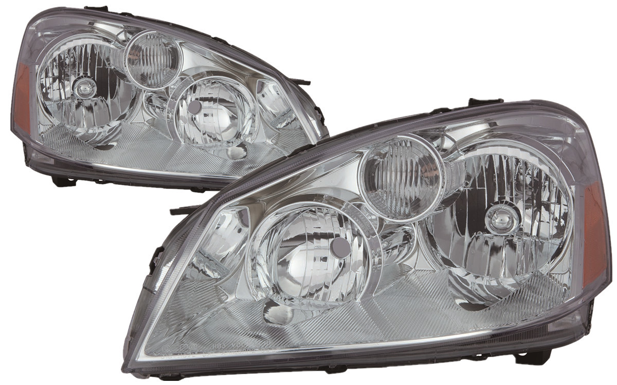 2005 Nissan Altima SL Headlight Set Halogen Chrome Housing Pair Driver