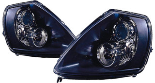 2002 Mitsubishi Eclipse Headlight Set Halogen Black Housing Pair Driver and Passenger Side