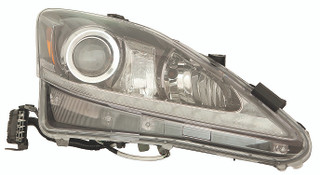 2007 Lexus IS250 Headlight Set Halogen Black Housing Pair Driver and Passenger Side