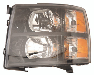 2009 Chevrolet Silverado 1500 Hybrid Headlight Set Halogen Black Housing Pair Driver and Passenger Side