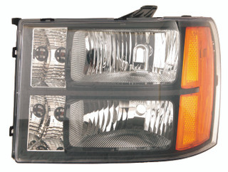 2010 GMC Sierra 1500 Hybrid Headlight Set Halogen Black Housing Pair Driver and Passenger Side