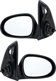 2002 Nissan Sentra Side Door View Mirror Manual Remote Non-Heated Non-Folding Pair Set Left Driver and Passenger Right Side
